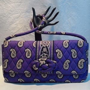 Vera Bradley Purple Quilted Paisley Clutch